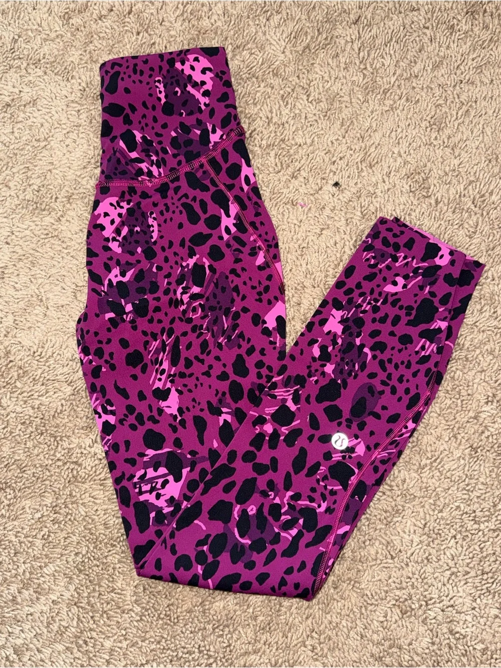 lululemon athletica Purple & Black Animal-Print Leggings